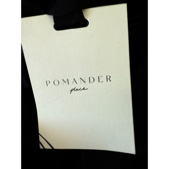 Tuckernuck Pomander Place Gold Embroidered Hem Velvet Lillith Black Dress Size M - Picture 11 of 15